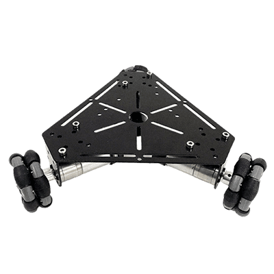 OmniRobot with a triangular chassis and three omni wheels.