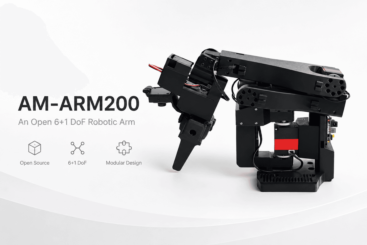 AM-ARM200 robotic arm shown side-on on a light background.